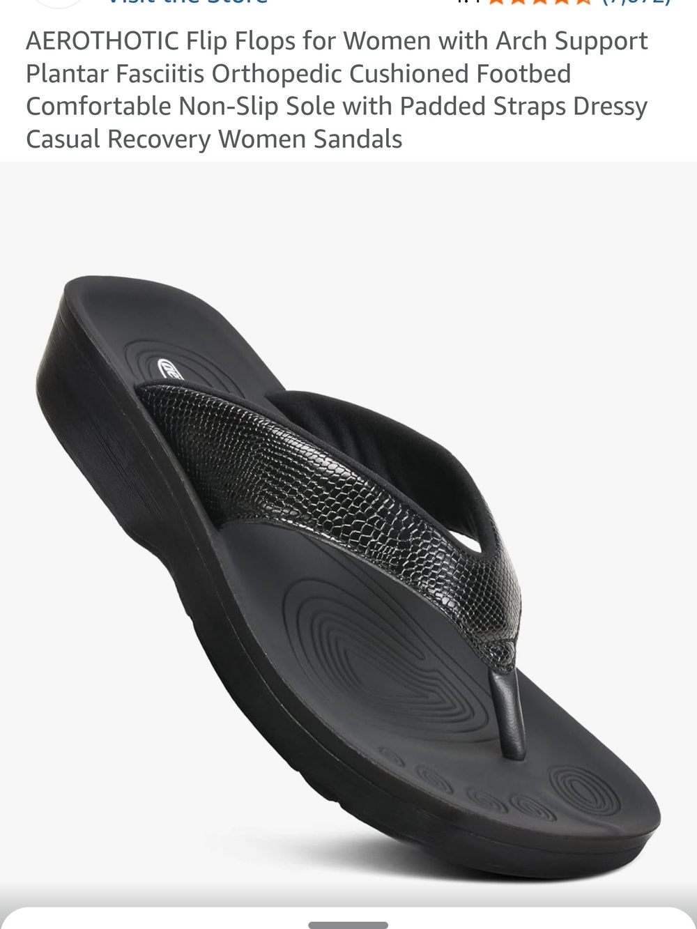 Aerothotic Women's Black Platform Sandal with Cushioned Arch Support